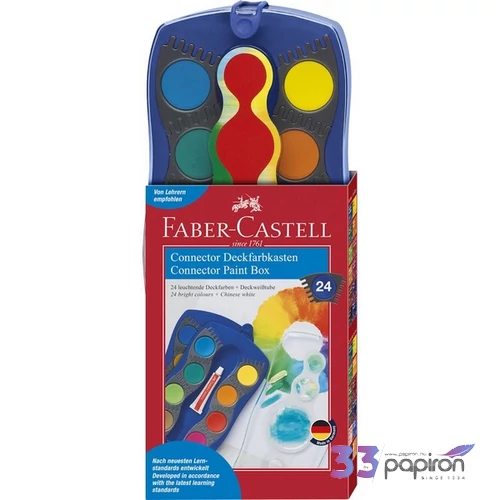Faber Castell vízfesték 24db-os összeilleszthető kék+tempera 125020