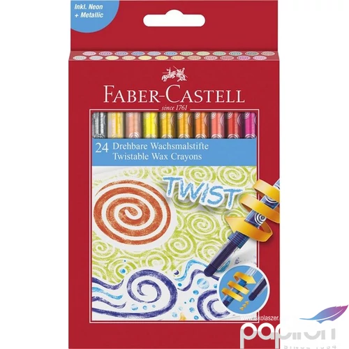 Faber-Castell zsírkréta 24db csavarható mechanikával (5neon szín+aran prémium minőségű termék 120004