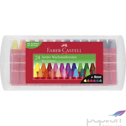 Faber-Castell zsírkréta 24db háromszögletű Jumbo (6 neon szín) prémium minőségű termék 120034