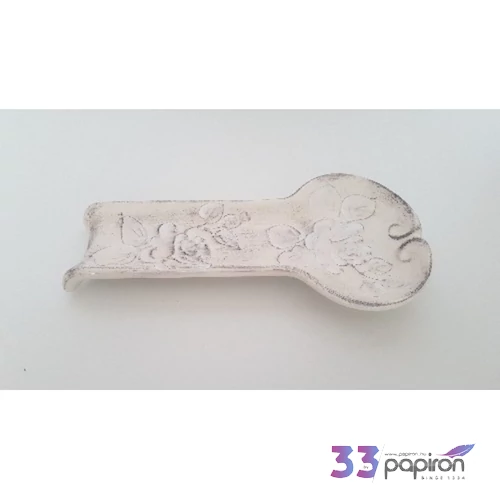 Fakanáltartó Porcelán 12,5x25x3cm virágos natur kézzel festett