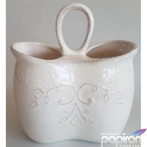 Fakanáltartó Porcelán 17x9,5x20cm antik csipkés dupla kézzel festett