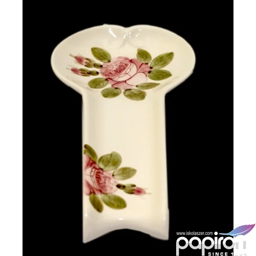 Fakanáltartó Porcelán 12,5x25x3cm lapos, kézzel festett