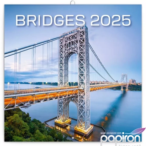 Falinaptár 2025 Bridges lemeznaptár 30×30cm Realsystem 2025 kollekció!