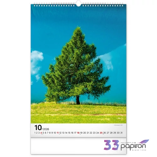 Falinaptár 2026 Trees spirálos 33×46cm Realsystem 2026 kollekció!