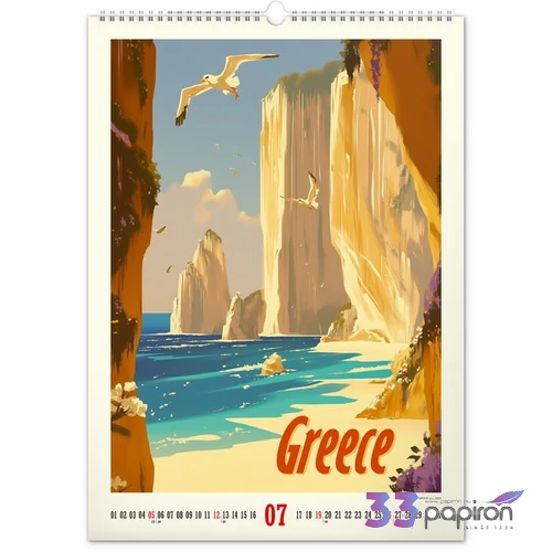 Falinaptár Vintage Posters – T spirálos 33 × 46 cm Realsystem 2026 kollekció!