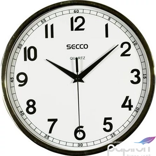 Falióra, 24,5 cm, SECCO króm színű keretes