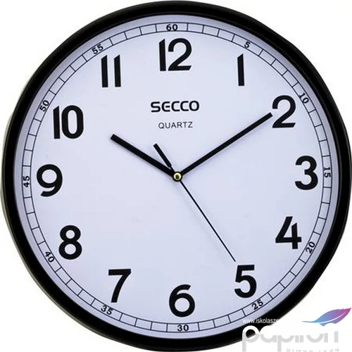 Falióra, 29,5 cm,SECCO fekete keretes DFA028