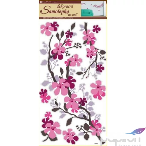 Falmatrica szobadekor Samolepka, színes virágok 32x69cm virágzó ágak