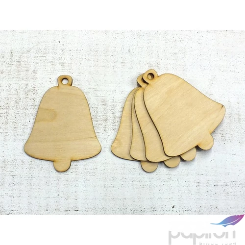 Fatábla felirat, Fa figura harang 11cmx8, 5cmx3mm 5db/cs