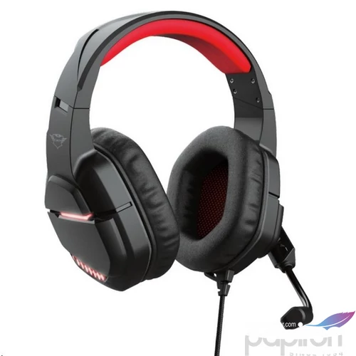 Fejhallgató mikrofonnal gaming LED TRUST GXT448 fekete