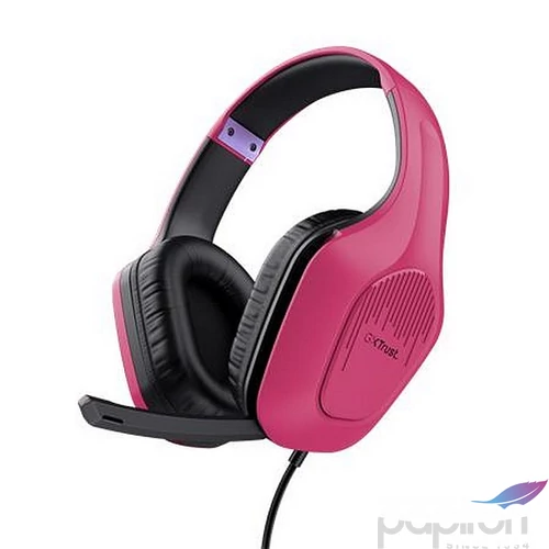 Fejhallgató mikrofonnal gaming TRUST GXT415 Zirox rózsaszín