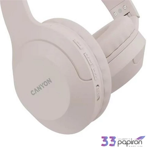 Fejhallgató mikrofonnal vezetéknélküli BT CANYON BTHS-3 bézs