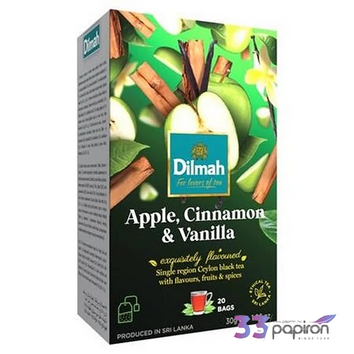 Fekete tea 20x1,5g DILMAH alma-fahéj-vanília
