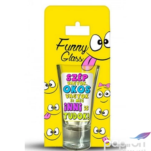 Üveg felespohár  75ml stampedli, szép vagyok