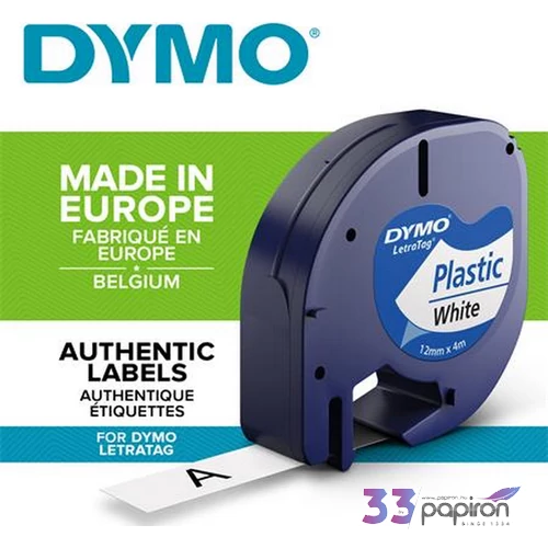 Feliratozó szalag Dymo 12mmx4m DYMO S0721660 Plastic White / fehér Feliratozógéphez szalagok