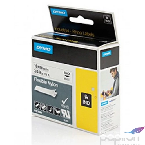 Feliratozó szalag Dymo Rhino vinyl 12mmx3,5m fehér-fekete S0718100 DYMO S0718100/18488