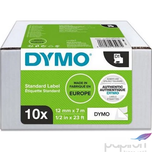 Feliratozógép szalag készlet 12mmx7m, DYMO fehér-fekete GD2093097