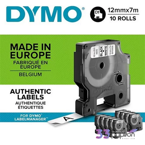 Feliratozógép szalag készlet 12mmx7m, DYMO fehér-fekete GD2093097