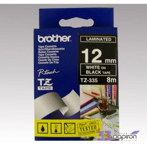 Feliratozógép szalag Brother BROTHER TZE-335 fekete-fehér 12mmx8m BROTHER Feliratozógéphez szalagok
