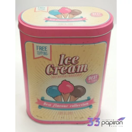 Díszdoboz fém retro Ice Cream dekoráció ICE CREAM (7,5x13,5x19cm)