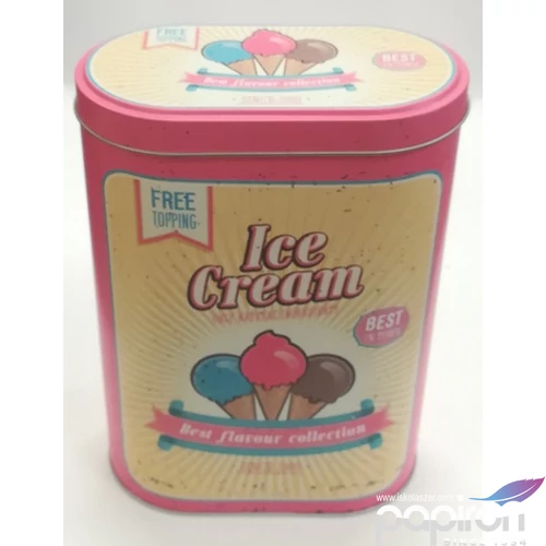 kekszes díszdoboz fém retro Ice Cream dekoráció ICE CREAM (7,5x13,5x19cm)