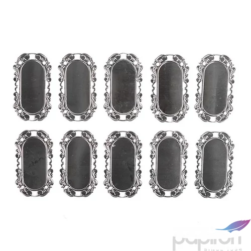 Fém díszítőelem címke 5,5 x 3 cm, 10 db/csomag