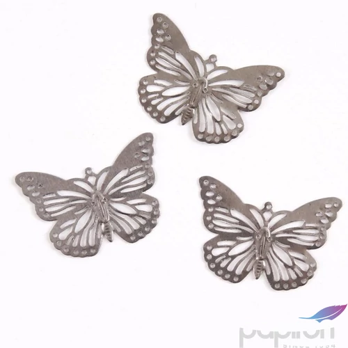Fém díszítőelem pillangó 2,7 x 4 cm, 10 db/csomag