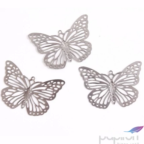 Fém díszítőelem pillangó 2 x 3 cm, 10 db/csomag