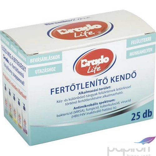 Fertőtlenítő kendő 25db BRADOLIFE 
