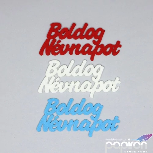 Filc felirat - Boldog Névnapot 3db/csomag, vegyes szín