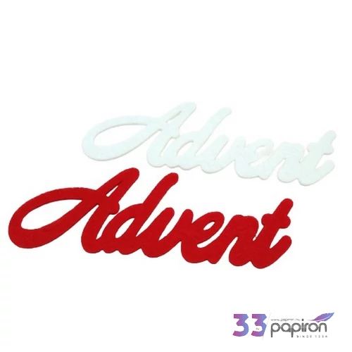 Filc felirat Advent 2db piros-fehér