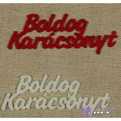 Filc felirat Boldog Karácsonyt 2db piros-fehér
