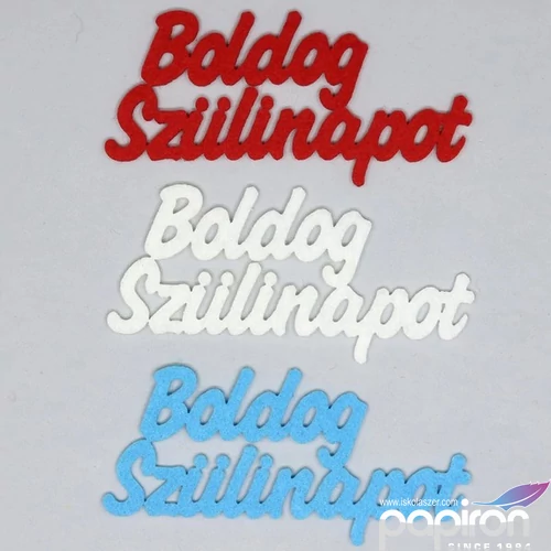 Filc felirat Boldog Szülinapot vegyes színben 3db/csomag