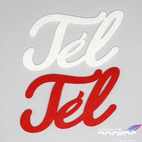Filc felirat Tél 2db piros-fehér 