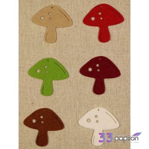 Filcfigura - Fa gomba 6db/cs, átm. kb.: 6cm