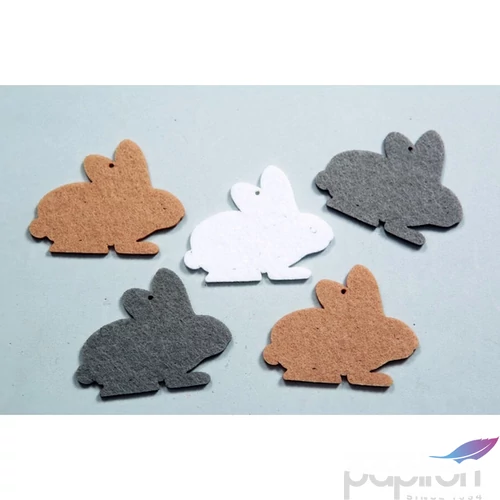 Filcfigura - nyuszi fekvő kb. 6cm- 5db csomag 