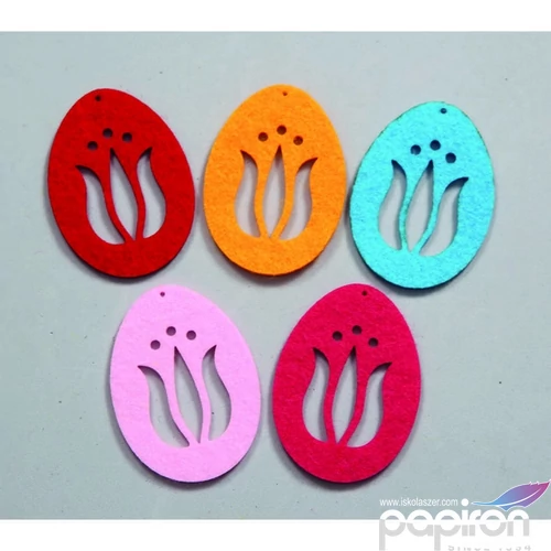Filcfigura - tojás tulipán kb. 6cm- 5db csomag 