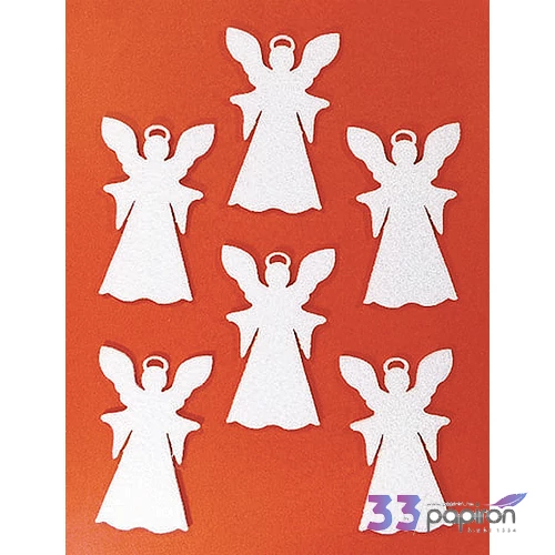 Filcfigura - glóriás angyal kb. 6cm- 6db csomag Karácsony