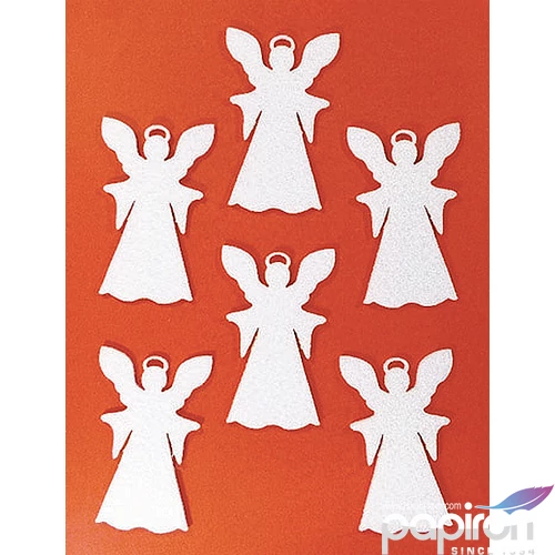 Filcfigura - glóriás angyal kb. 6cm- 6db csomag Karácsony