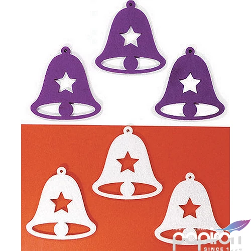 Filcfigura - harang csillagos kb. 6cm- 6db csomag 