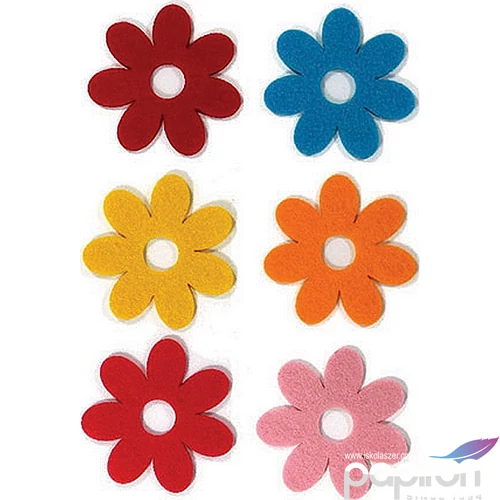 Filcfigura - hétszirmú virág kb. 6cm- 6db csomag 