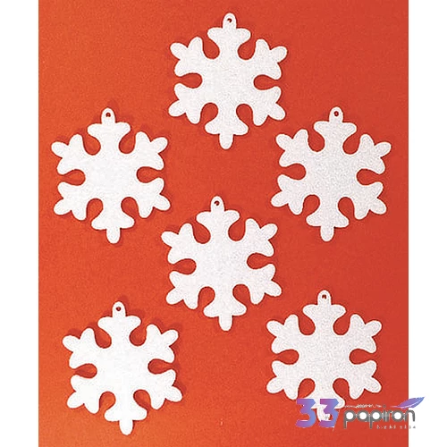 Filcfigura - kerekített hópehe kb. 6cm- 6db csomag Karácsony