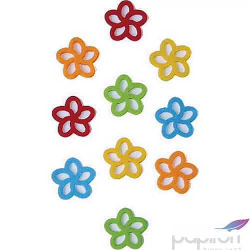 Filcfigura - ötszirmú virág kb. 4cm- 10db csomag 