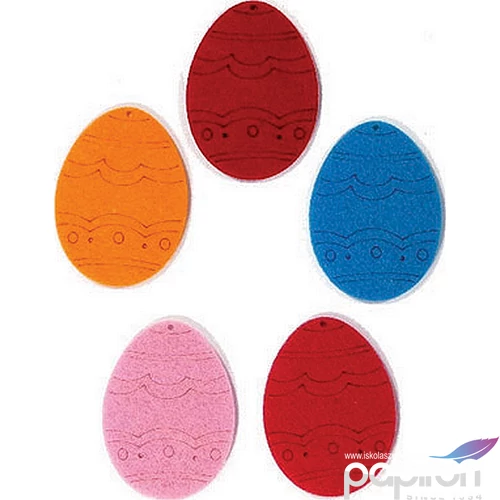 Filcfigura - tojás gravírozott kb. 6cm- 5db csomag 