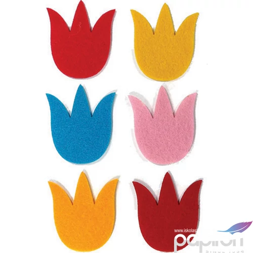 Filcfigura - tulipán kb. 6cm- 6db csomag
