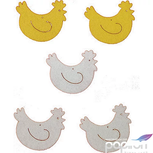 Filcfigura - tyúk kb. 6cm- 5db csomag 