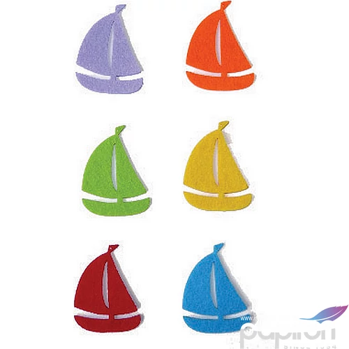 Filcfigura - vitorlás hajó kb. 6cm- 6db csomag 
