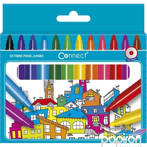 Filckészlet 12-es Connect Jumbo 12 klf. Szín marker, filctoll, rostiron