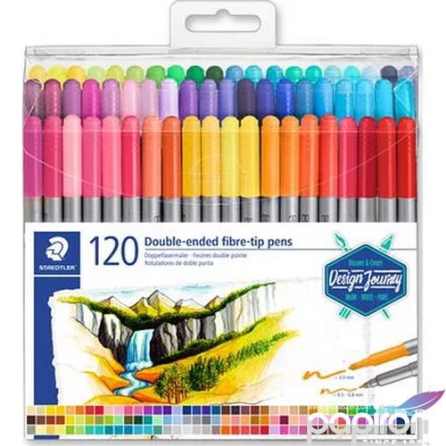 Filckészlet 120 Staedtler Design Journey kétvégű 120színű készlet Írószerek STAEDTLER 3200 TB120