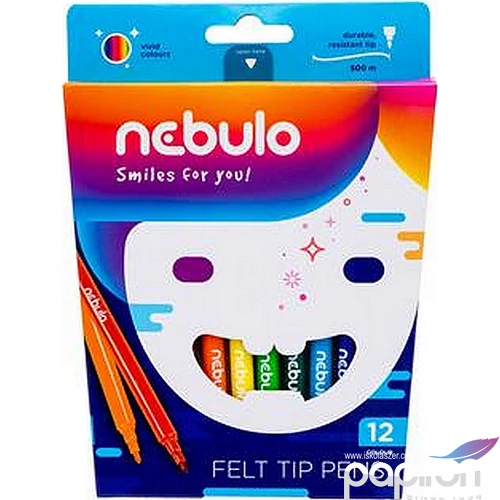 Filckészlet 12 Nebulo 1mm-es 12színű készlet Írószerek NEBULO NFT-1-12